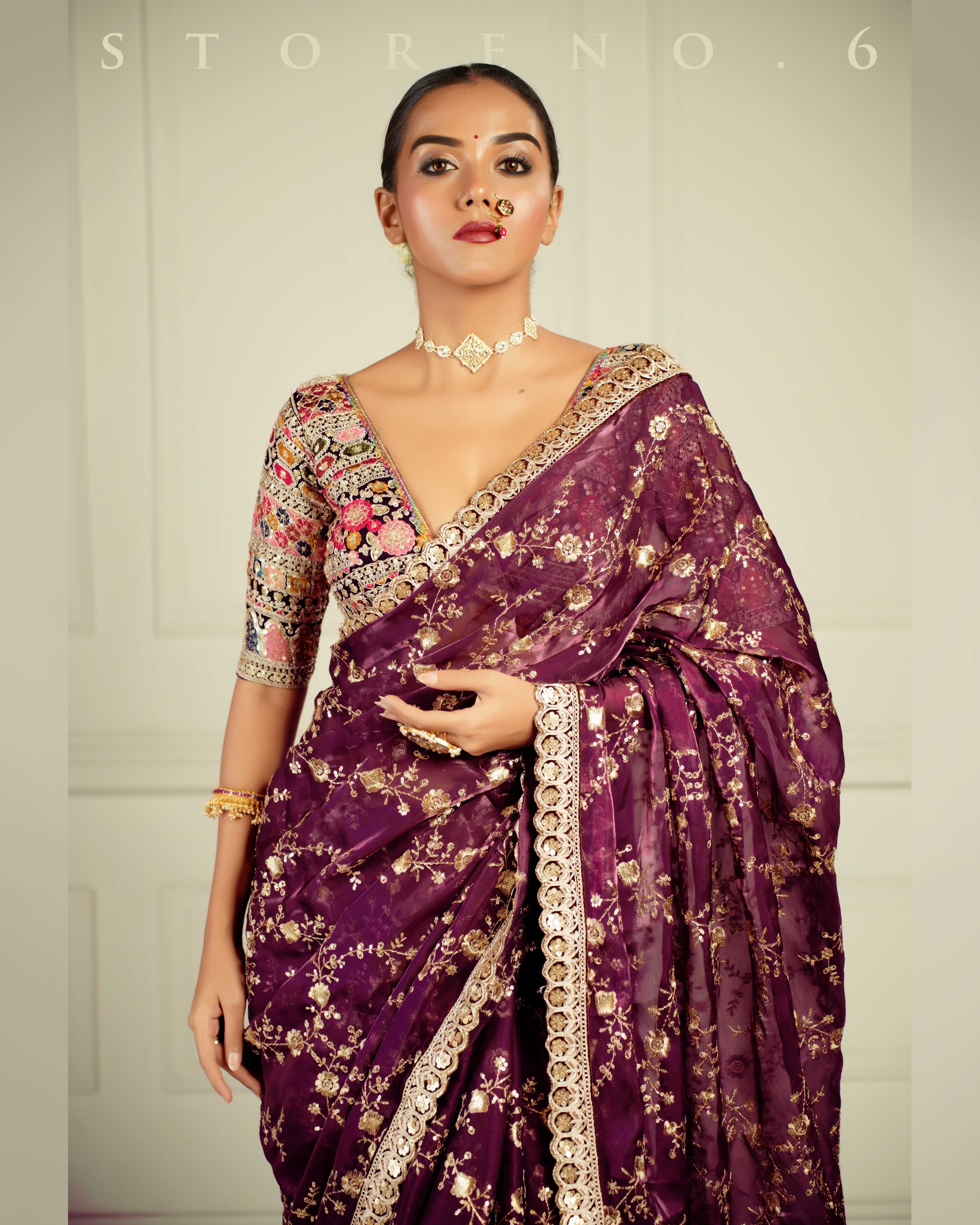 FROM THE VINEYARD SAREE WITH GUL KAARI SIAH-X BLOUSE