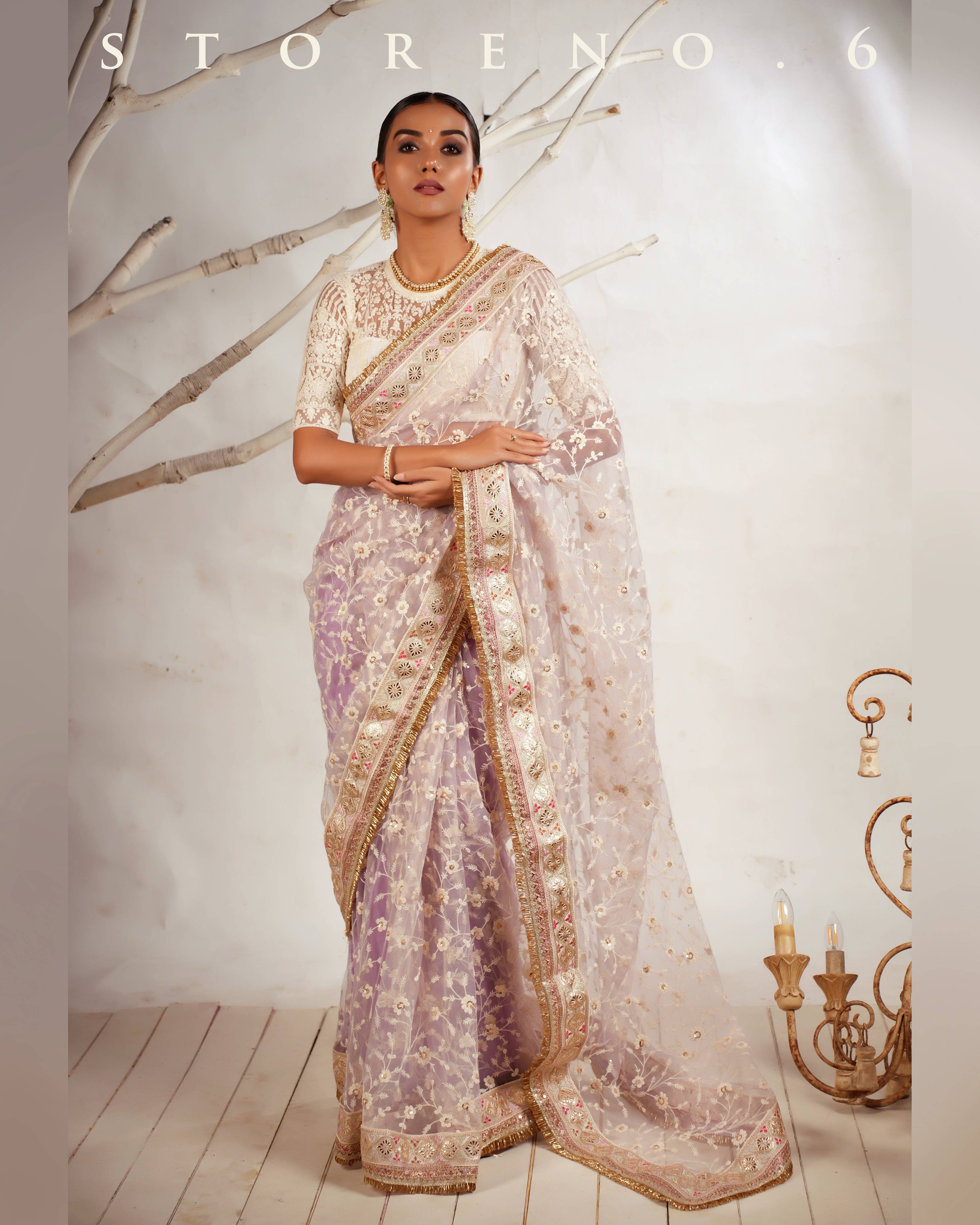 DAISY'S MUSICAL MAUVE SAREE WITH CHAANDNI CLASSIC BLOUSE