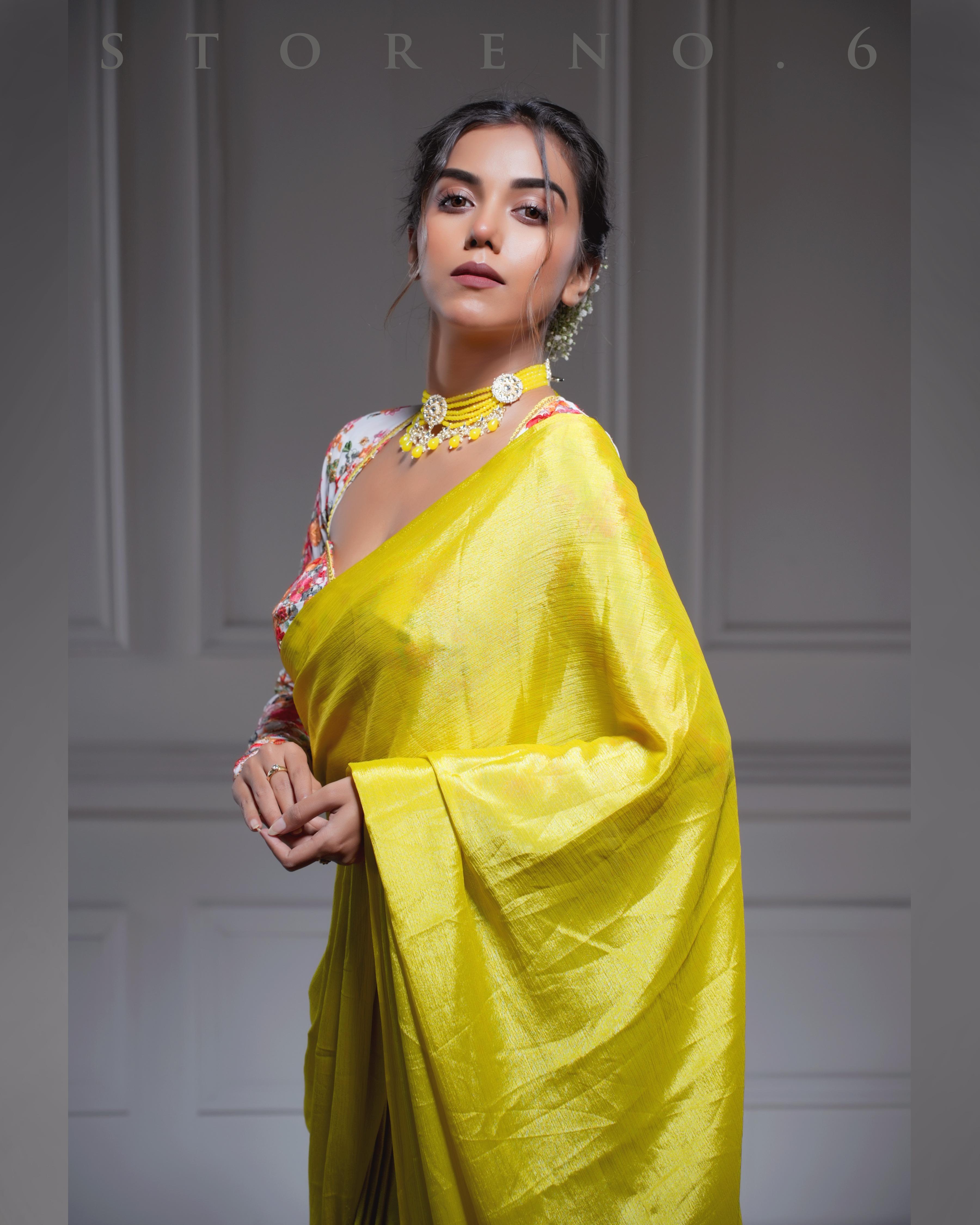 NEON NIRVANA SAREE WITH KAFOORI ASHIQUI CORSET BLOUSE