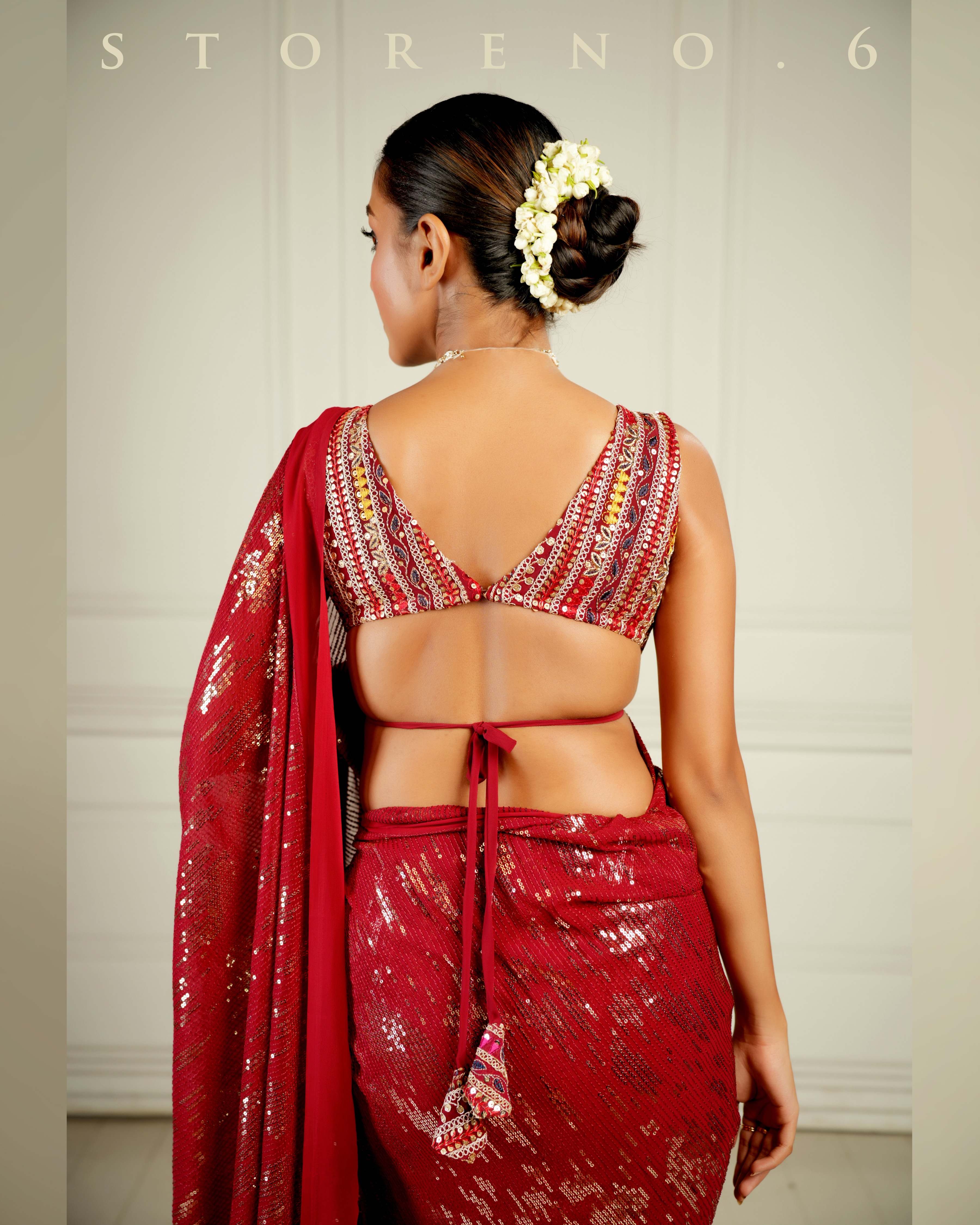 RUBY MARTINI COCKTAIL SAREE WITH SASS OF BERRY BLOUSE