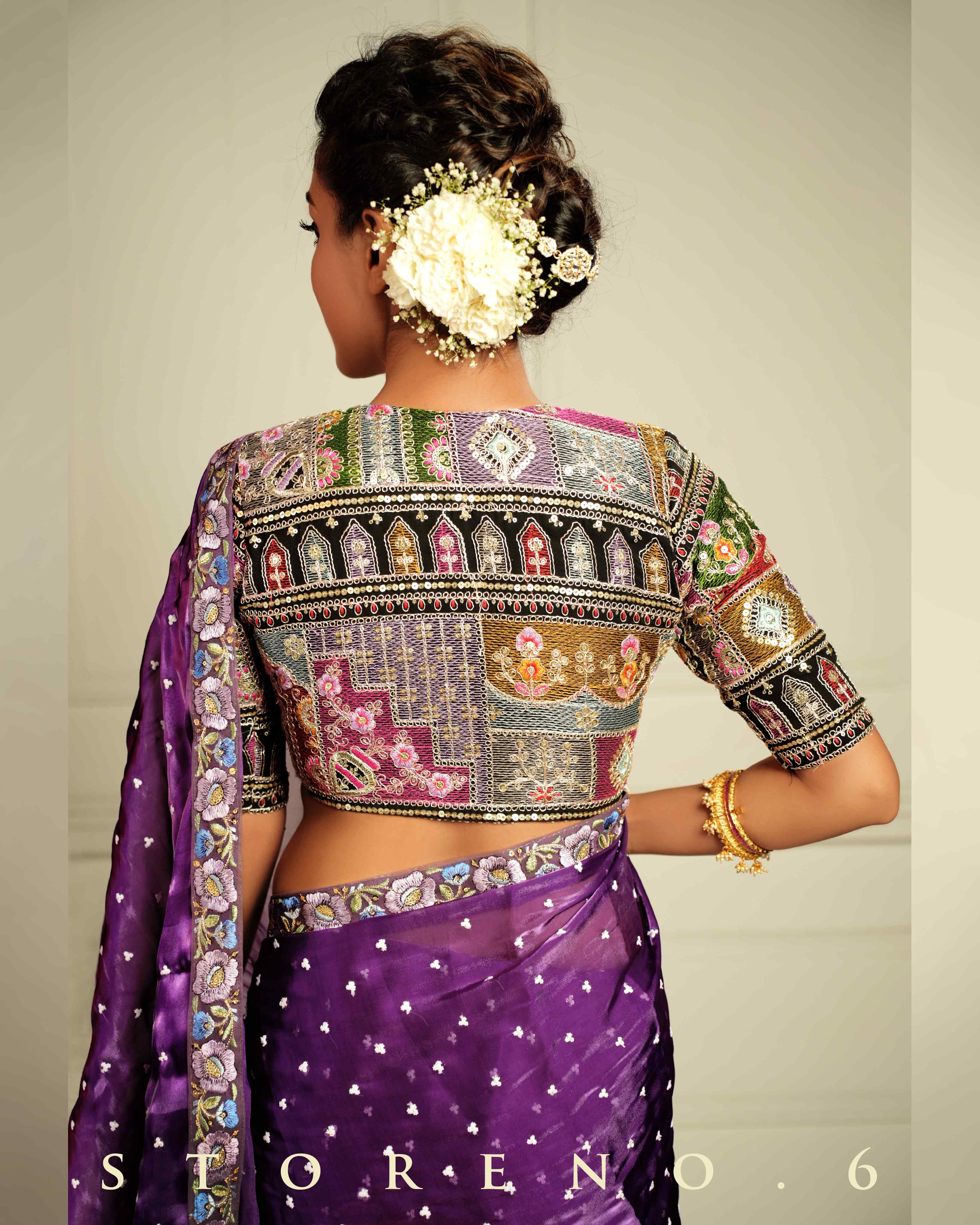 THE AMETHYST AFFAIR SAREE WITH THE DARK DELIGHT BLOUSE