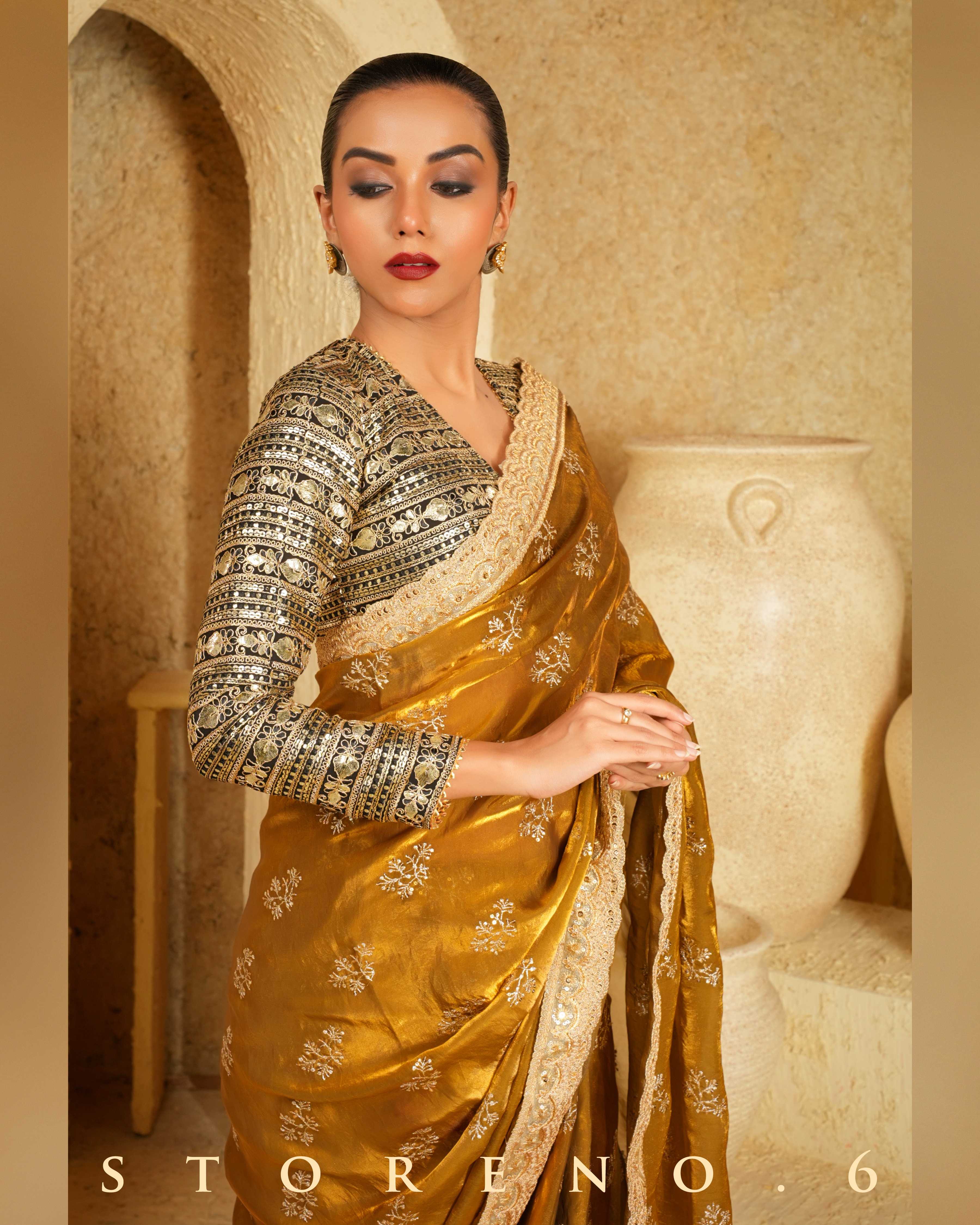 HONEY HARMONY SAREE WITH SHINING SHADOW BLOUSE