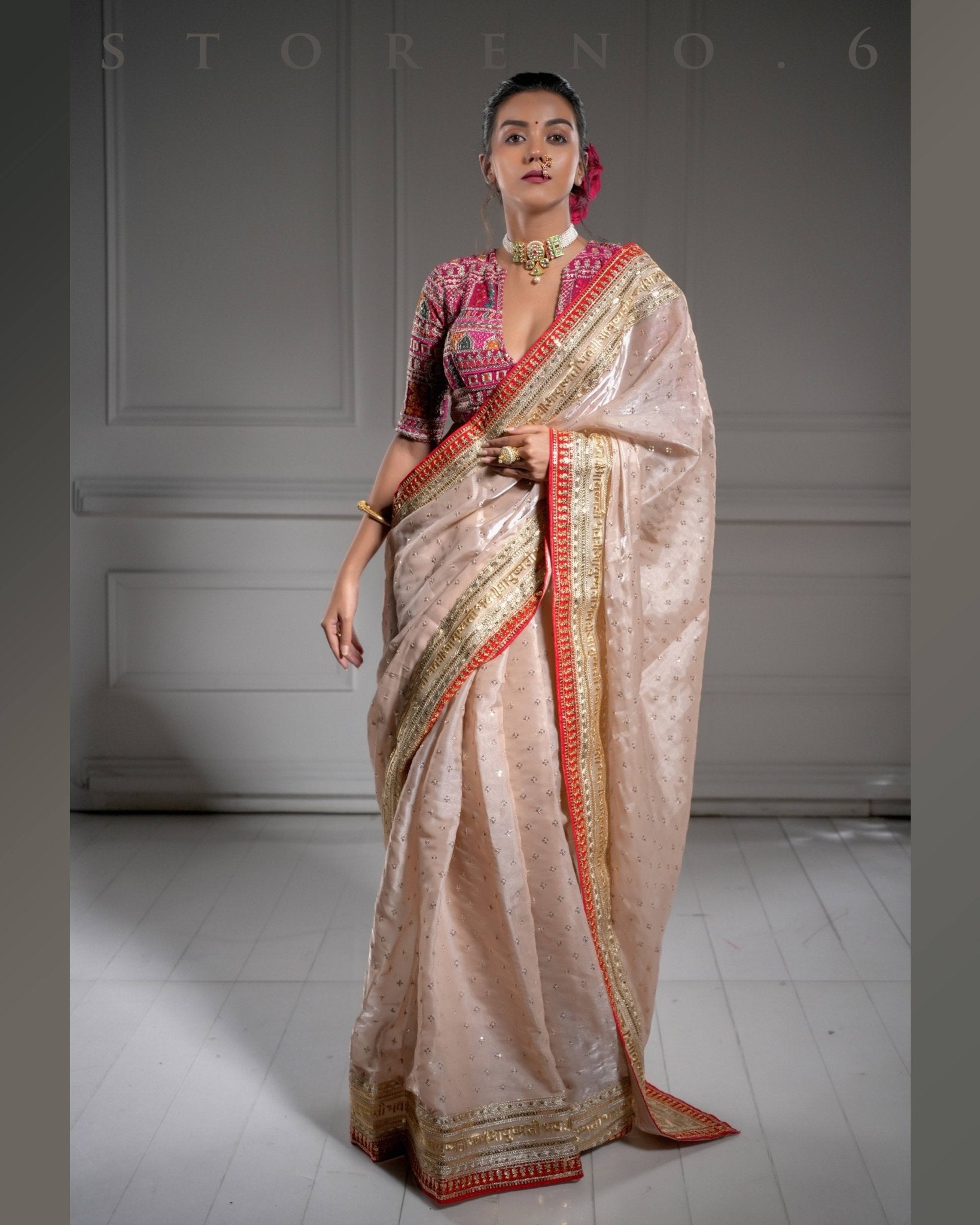 ROYAL SUBTLE QUEEN SAREE WITH SANGRIA SENSATION BLOUSE