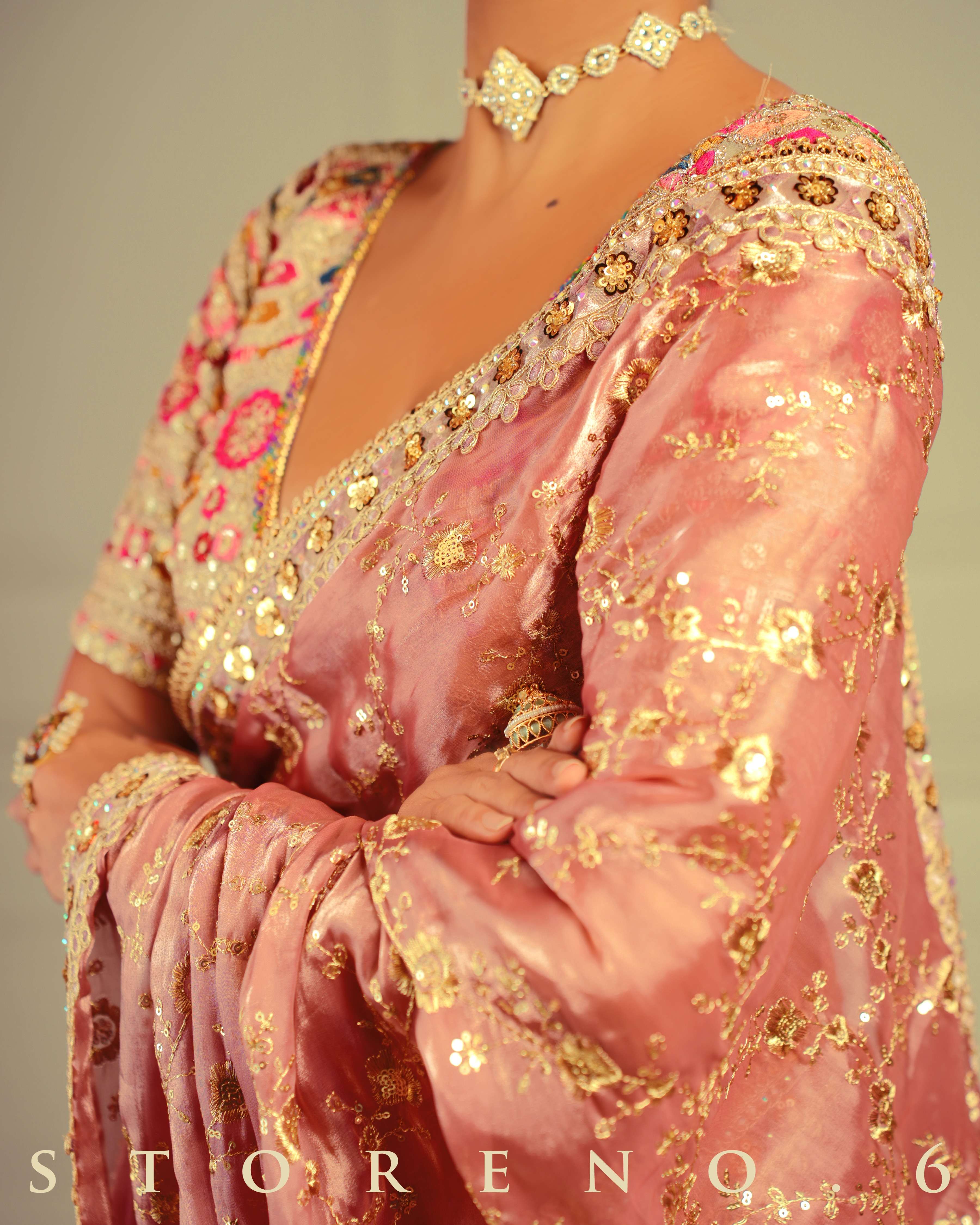 THE CHARM OF THE CORALS SAREE WITH GUL KAARI SURMAI BLOUSE