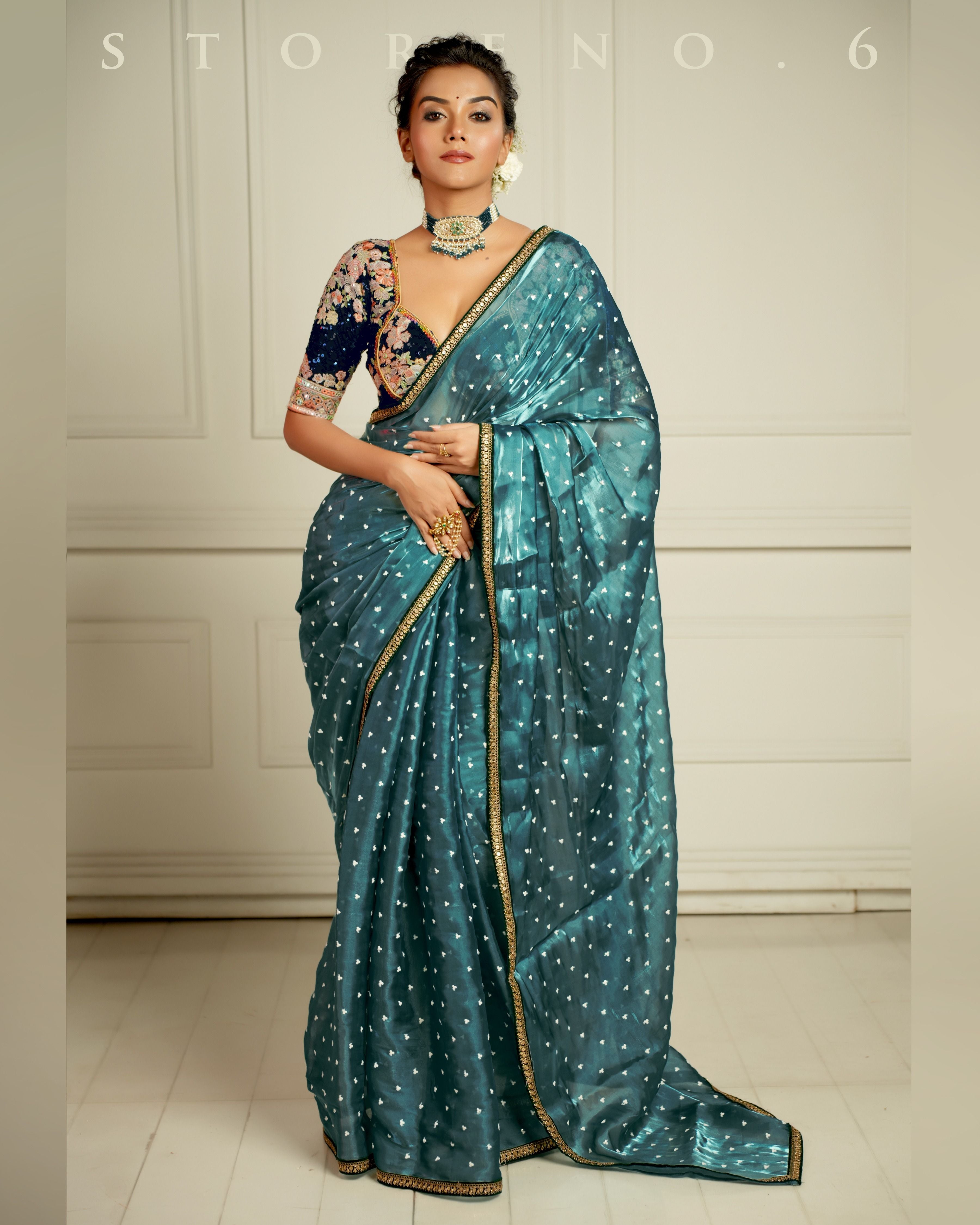 THE SAPPHIRE AFFAIR SAREE WITH NEELI AFSOON BLOUSE