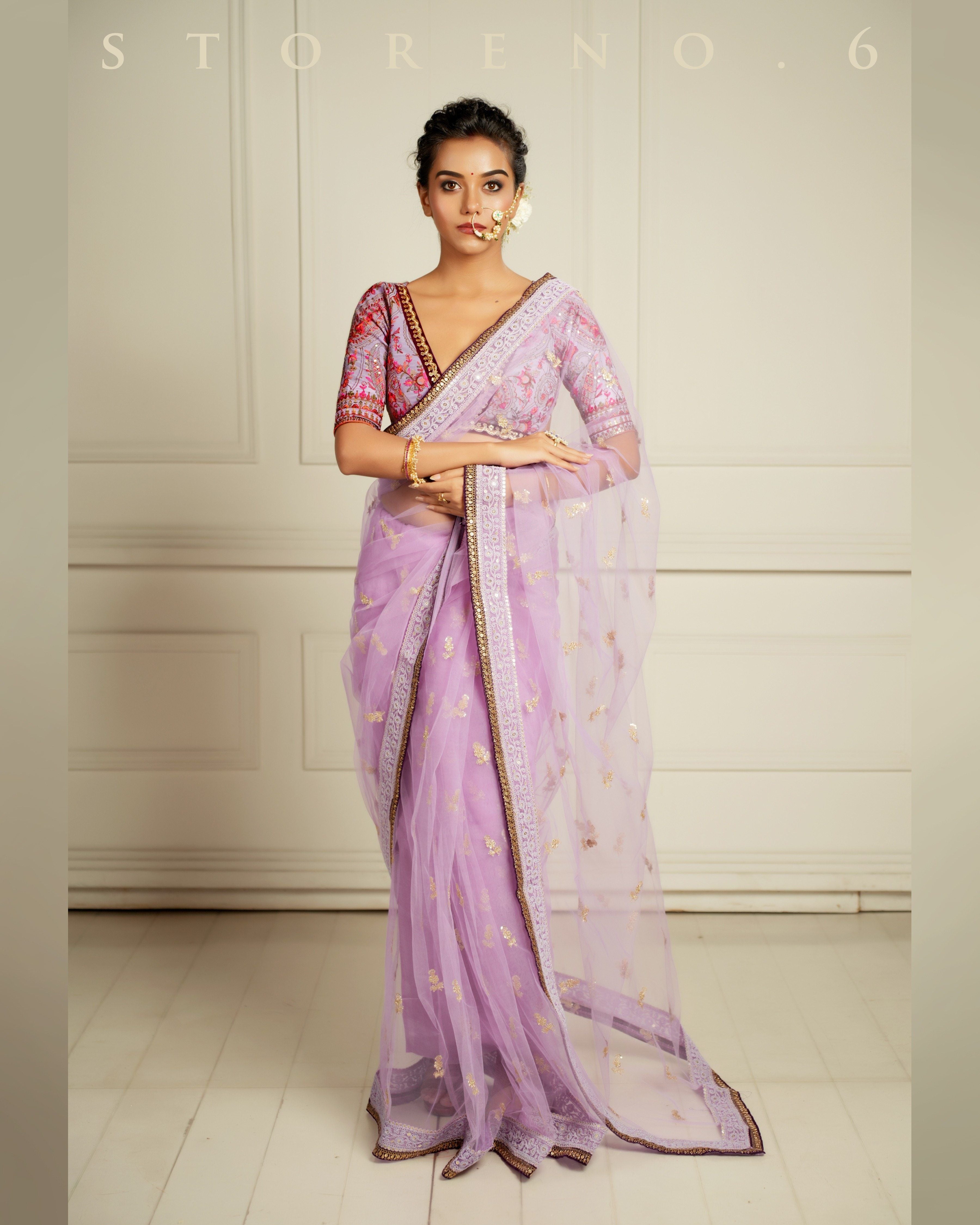 THE QUEEN'S LILAC LUXURY SAREE