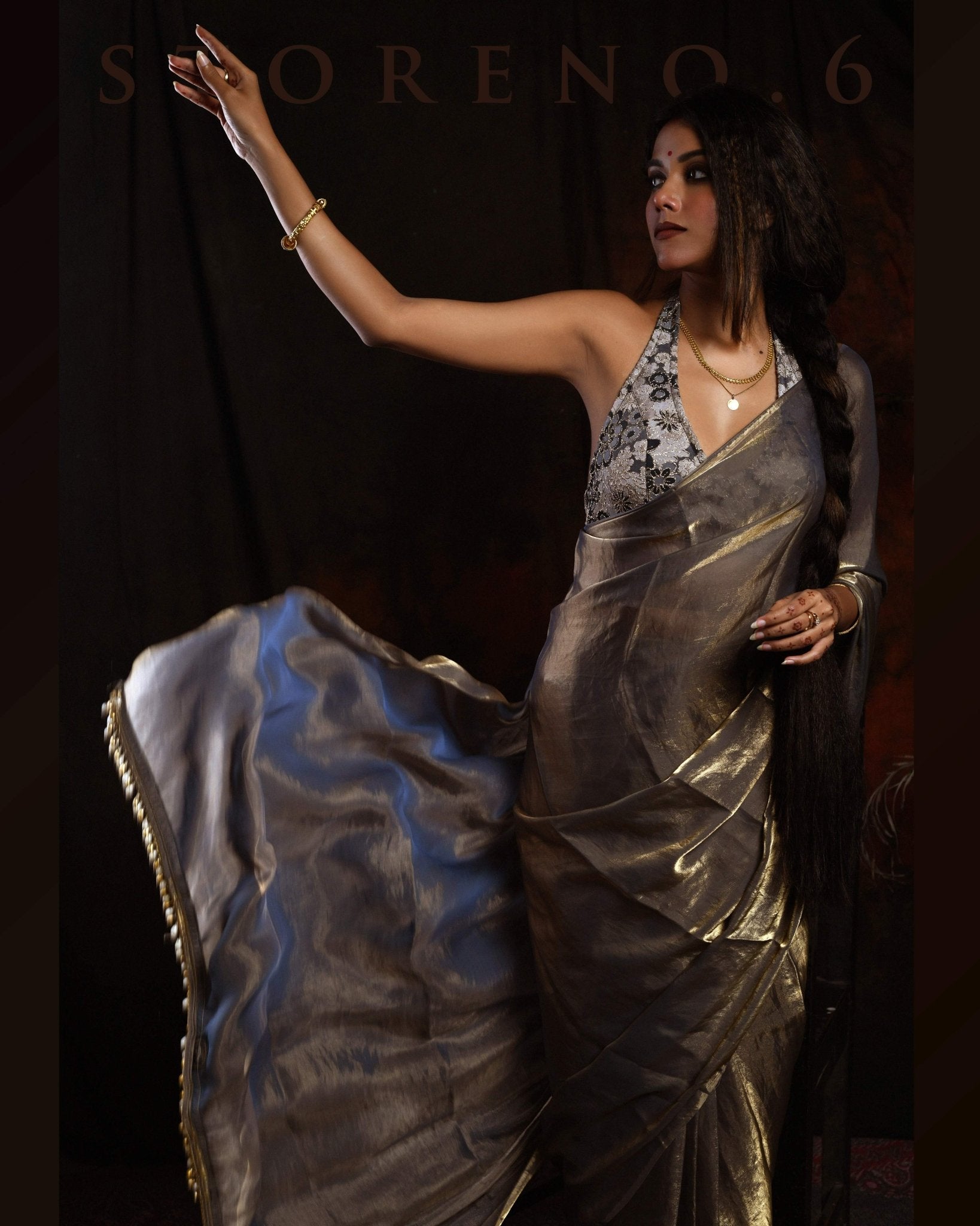 THE SUNKISSED SMOKE SAREE