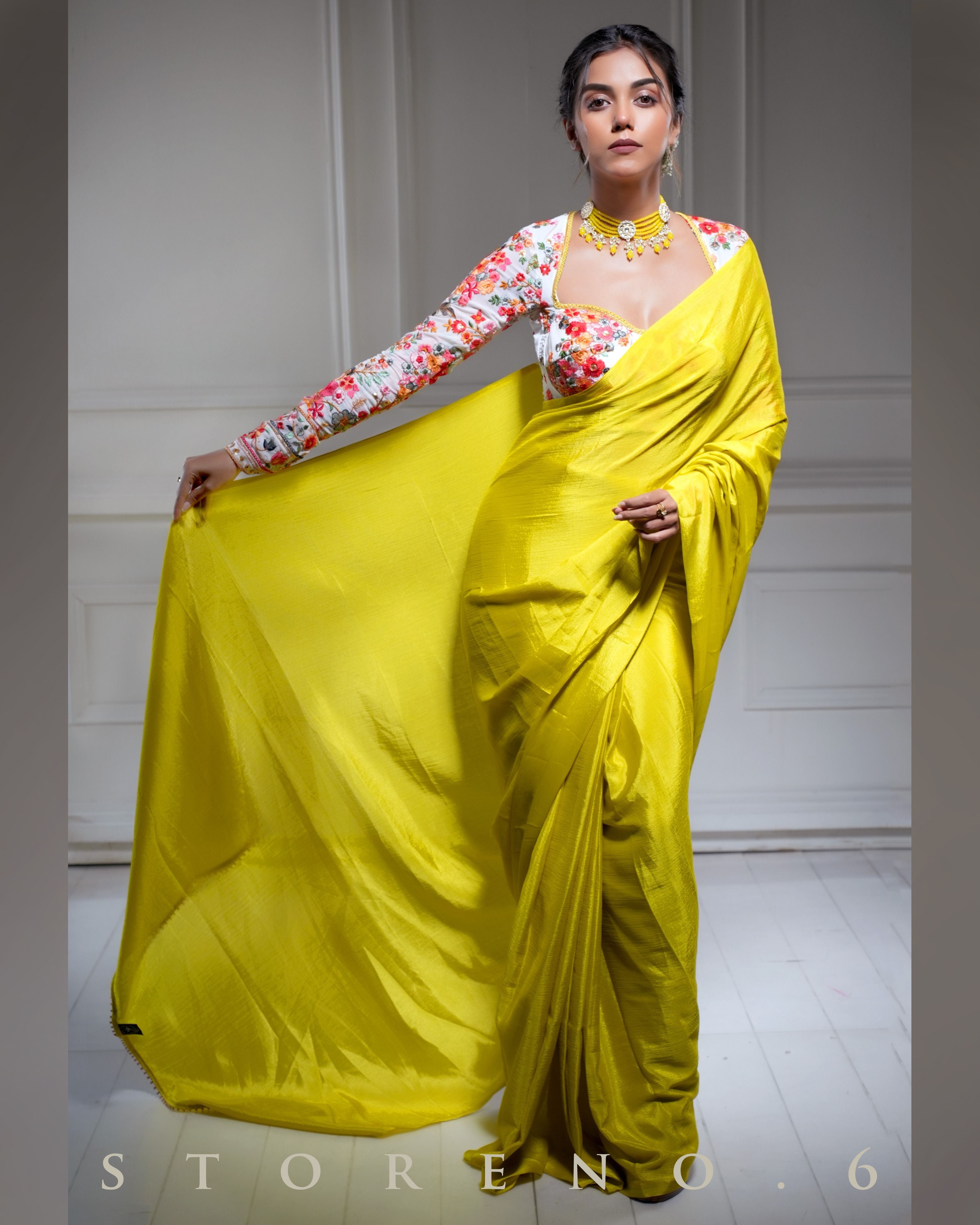 NEON NIRVANA SAREE WITH KAFOORI ASHIQUI CORSET BLOUSE