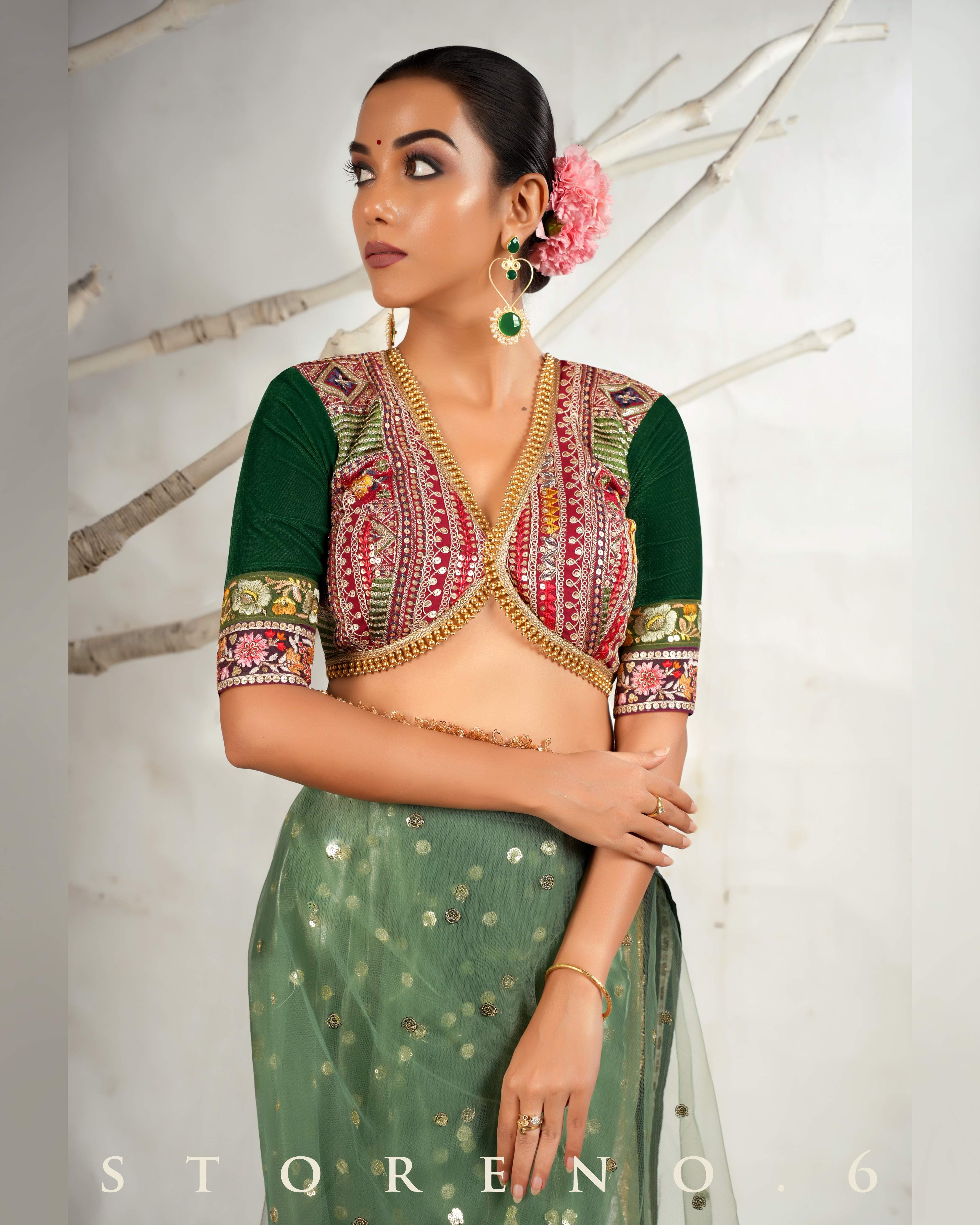 ICONIC IVY SAREE WITH LUSH OF BERRY MELANGE BLOUSE