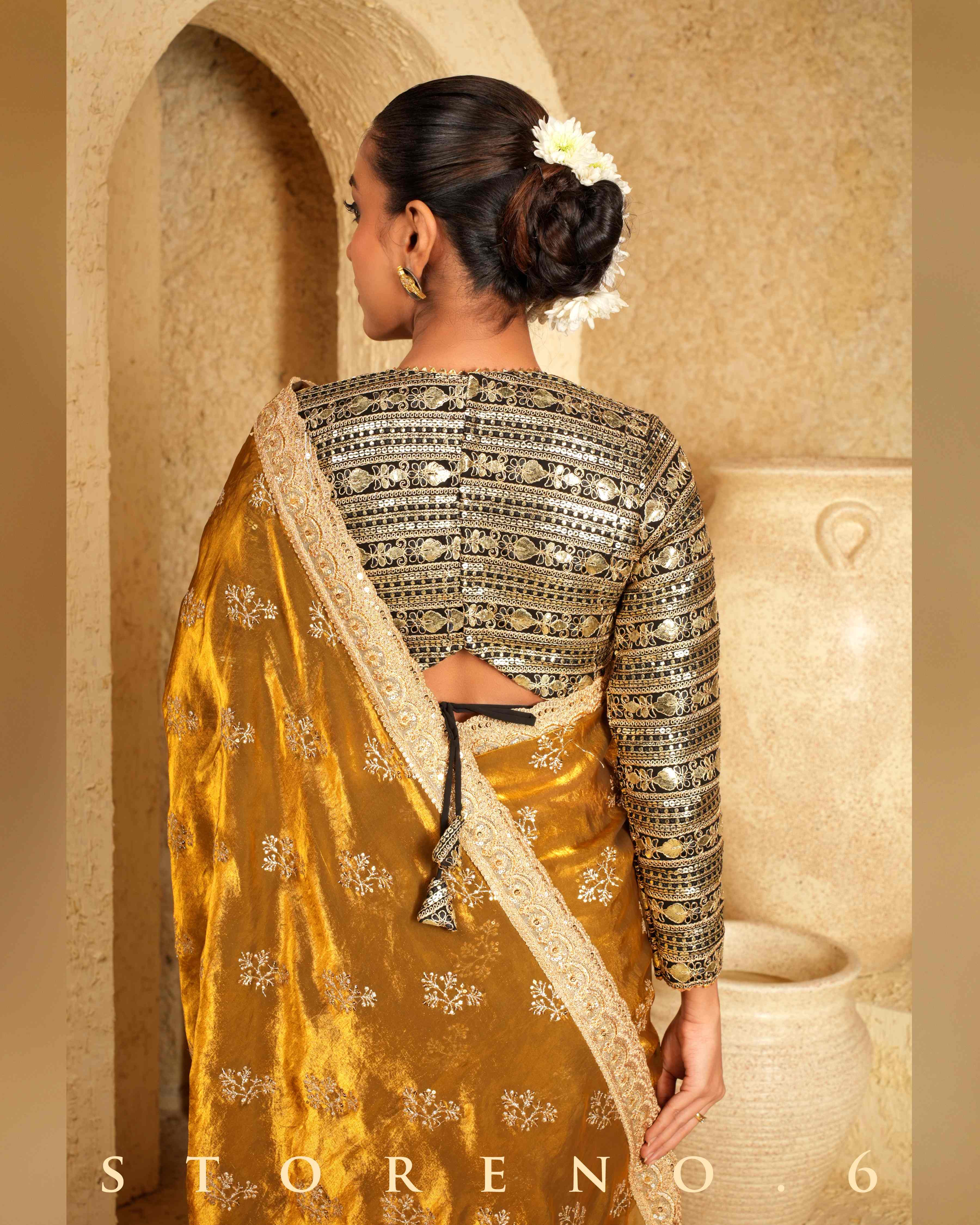 HONEY HARMONY SAREE WITH SHINING SHADOW BLOUSE