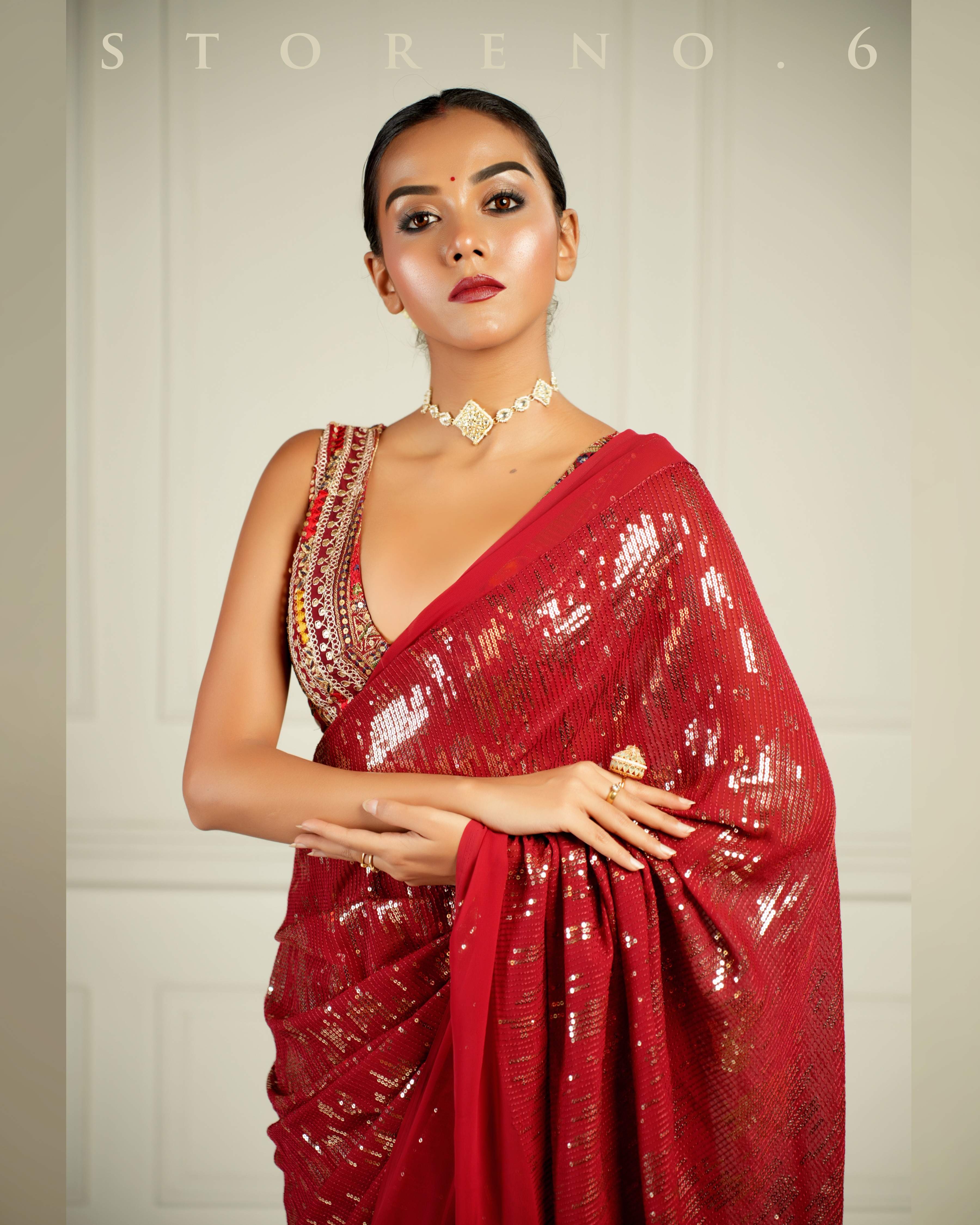 RUBY MARTINI COCKTAIL SAREE WITH SASS OF BERRY BLOUSE