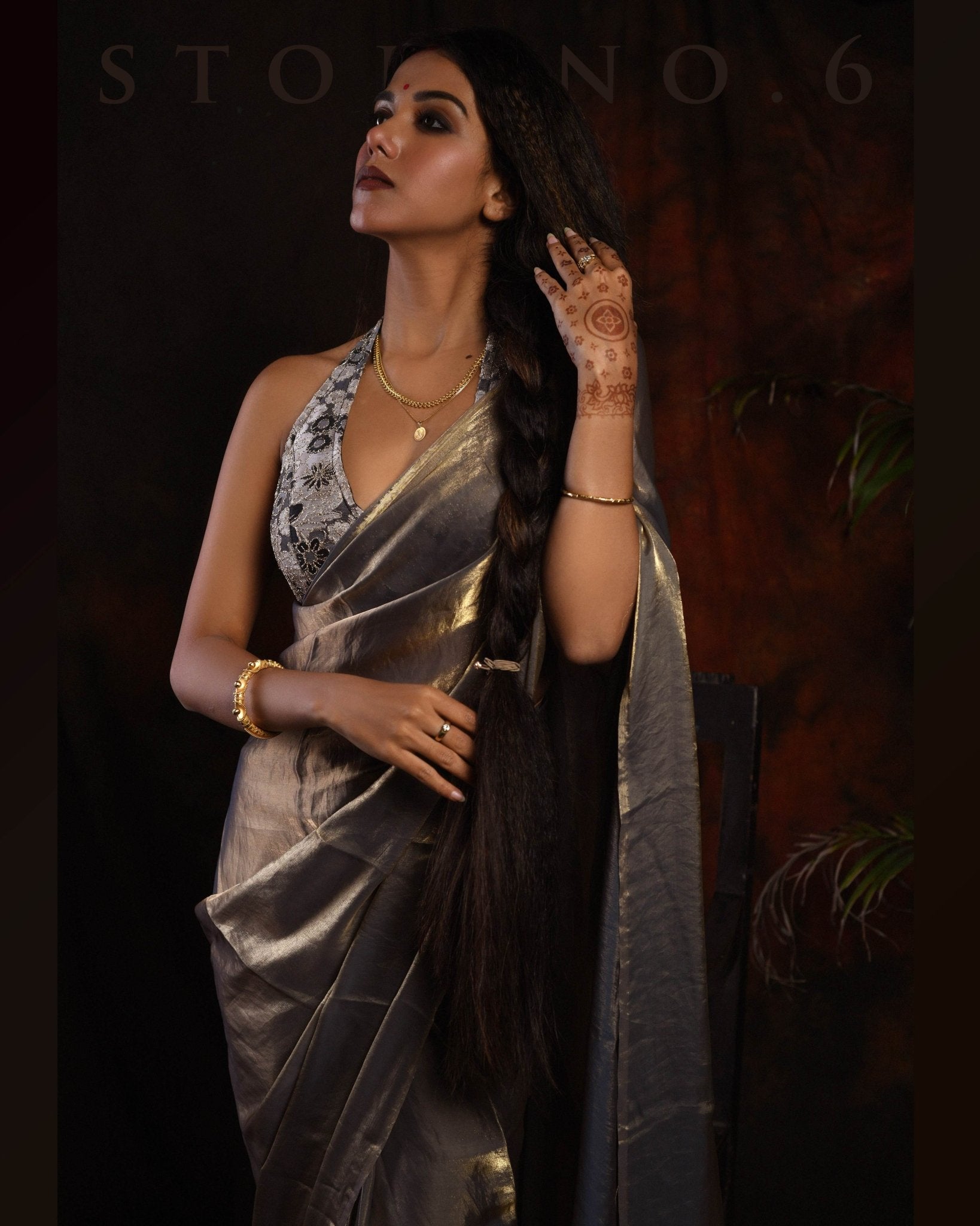 THE SUNKISSED SMOKE SAREE