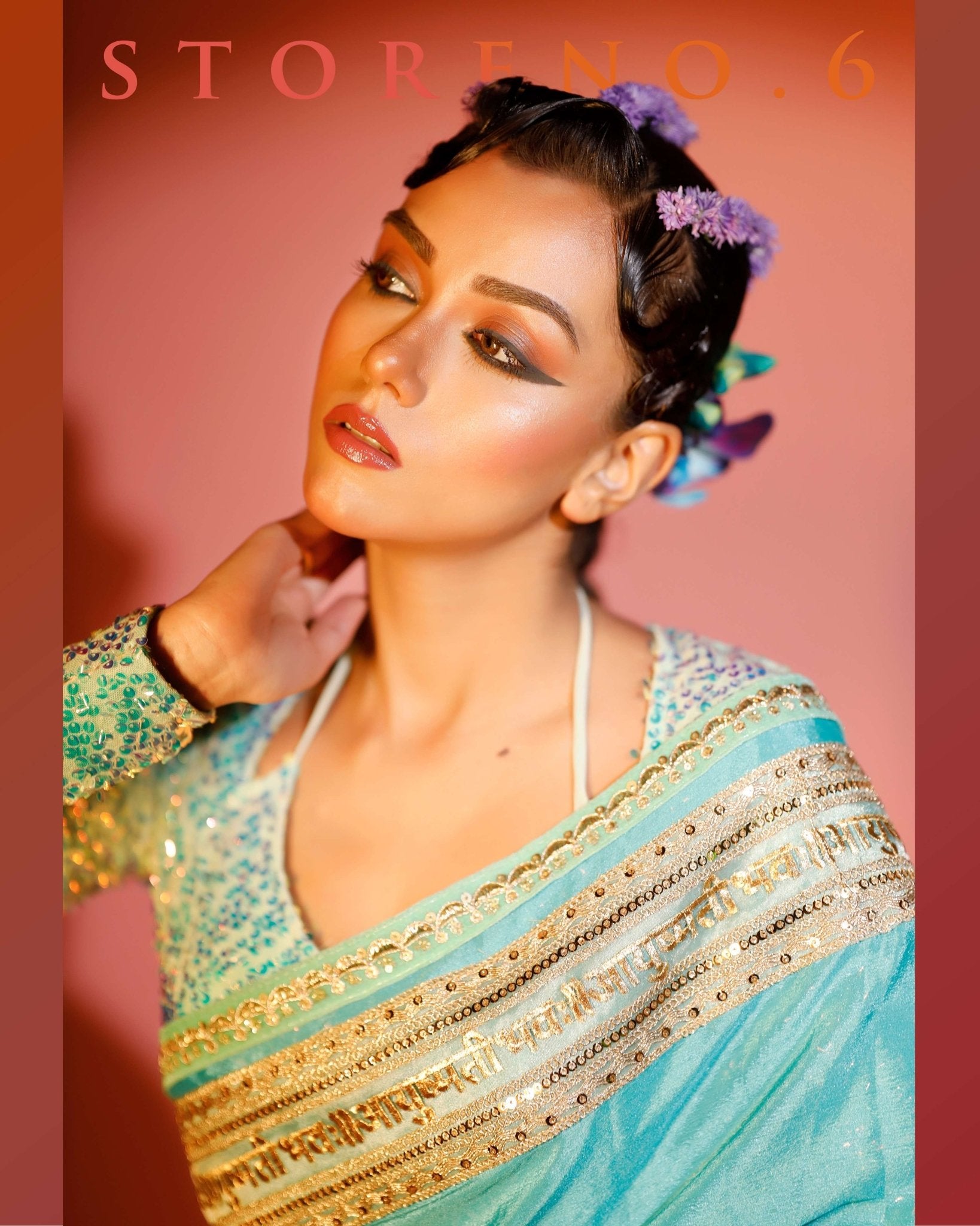 TWINKLING TURQUOISE READY-TO-WEAR SAREE