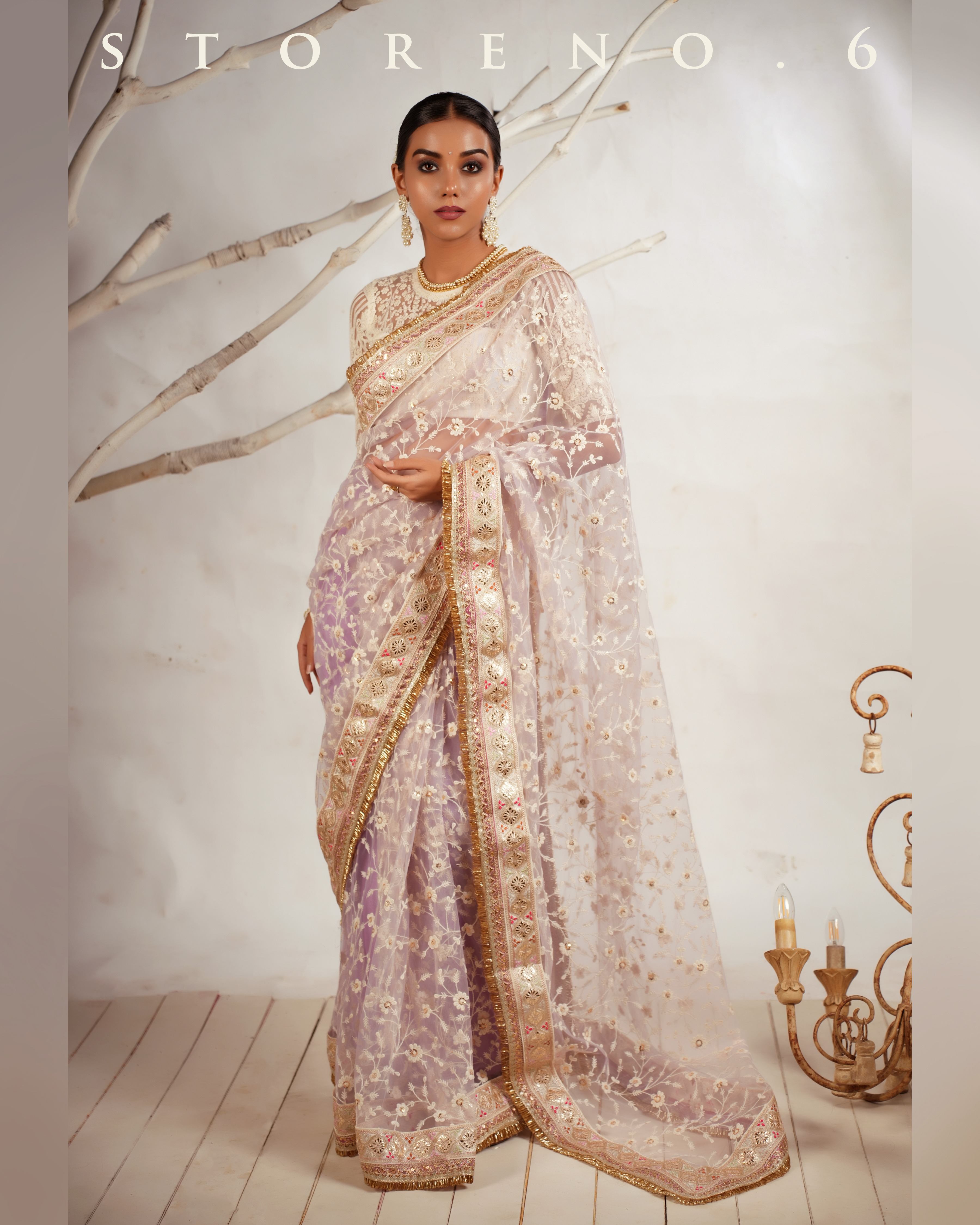 DAISY'S MUSICAL MAUVE SAREE WITH CHAANDNI CLASSIC BLOUSE