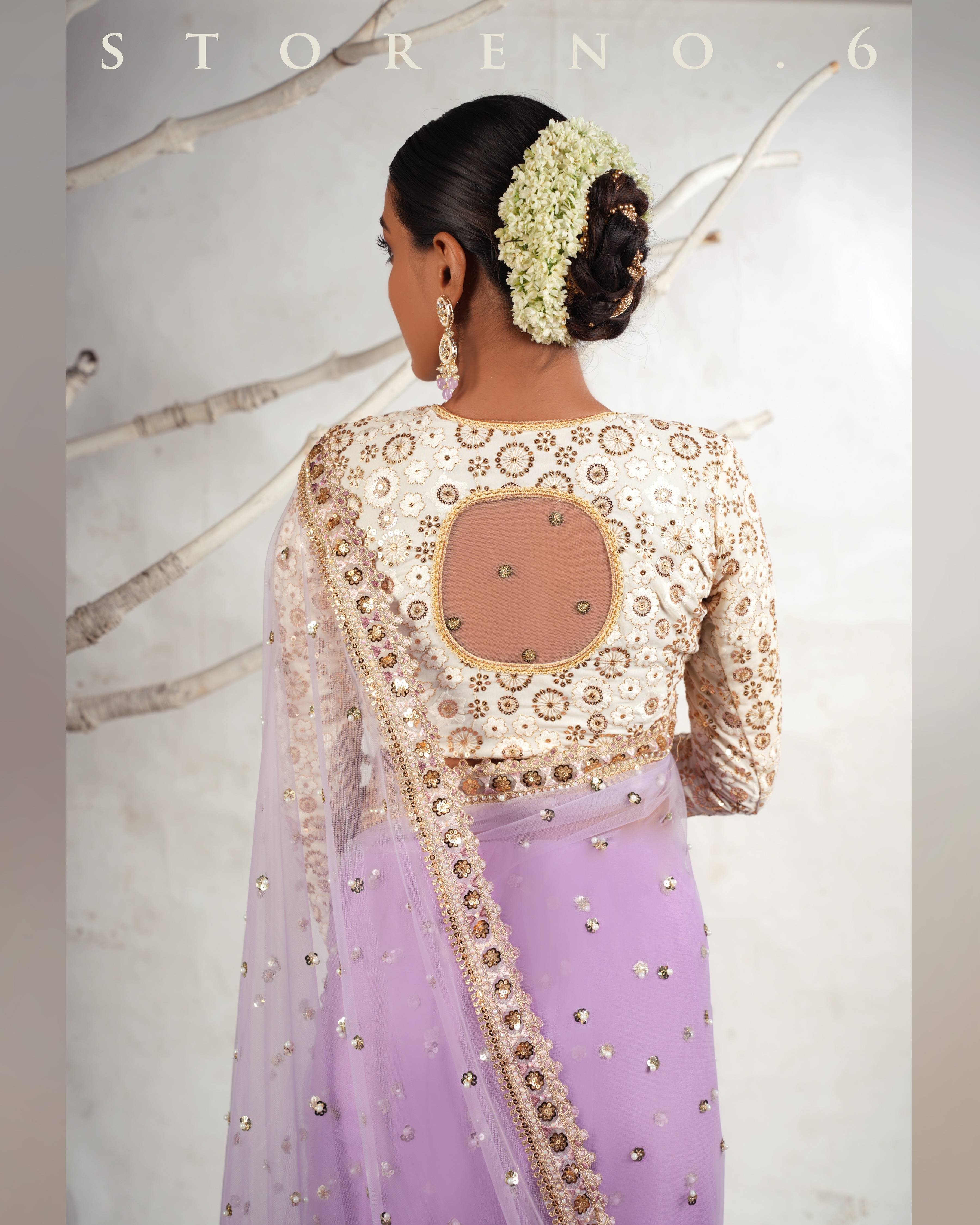 THE LILAC LUXURY SAREE WITH THE DAISY DESIRE BLOUSE