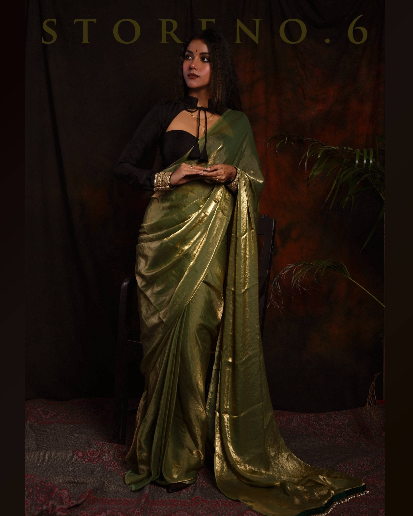MEADOW WHISPER SAREE WITH 60'S BABE BLOUSE
