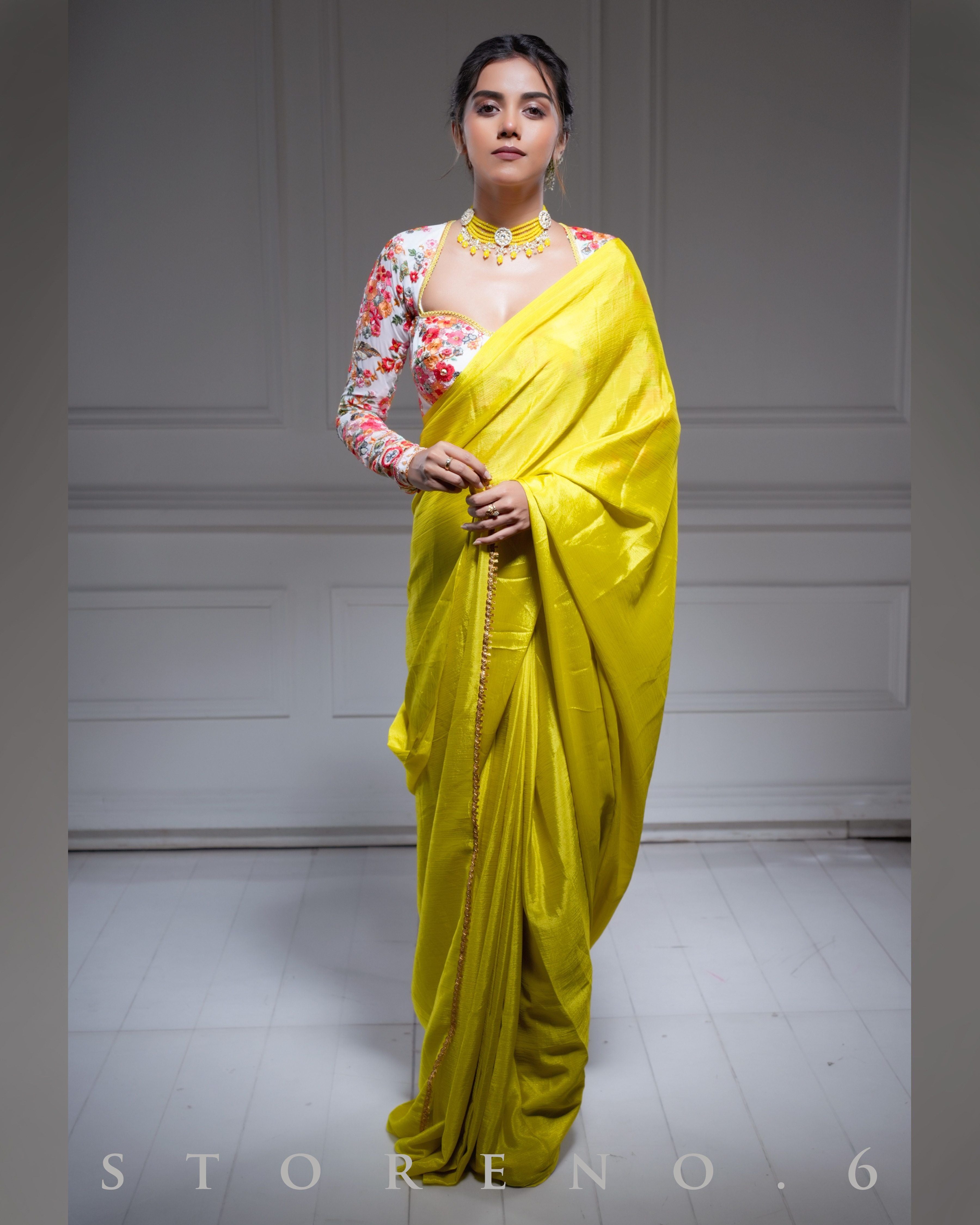 NEON NIRVANA SAREE WITH KAFOORI ASHIQUI CORSET BLOUSE