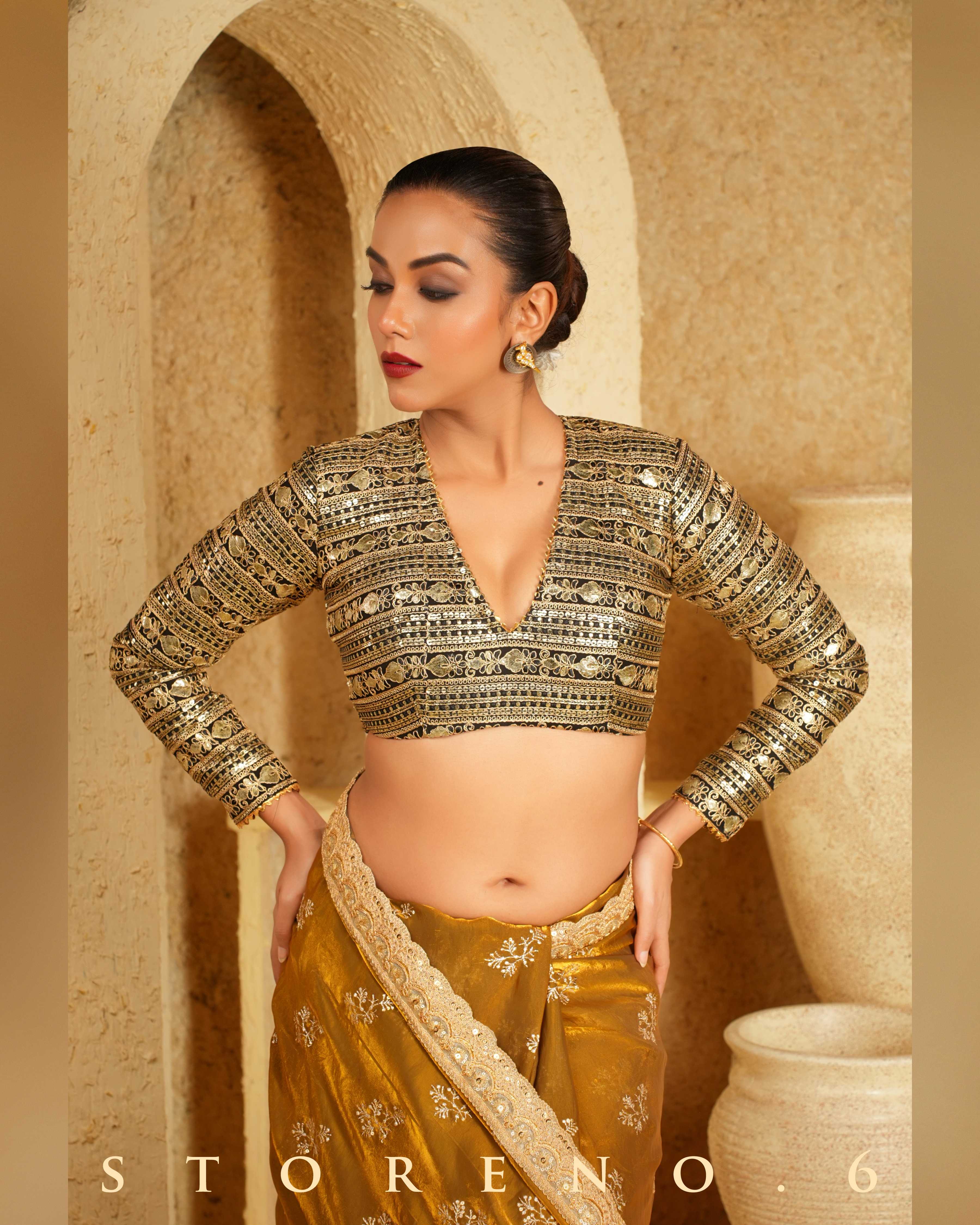 HONEY HARMONY SAREE WITH SHINING SHADOW BLOUSE