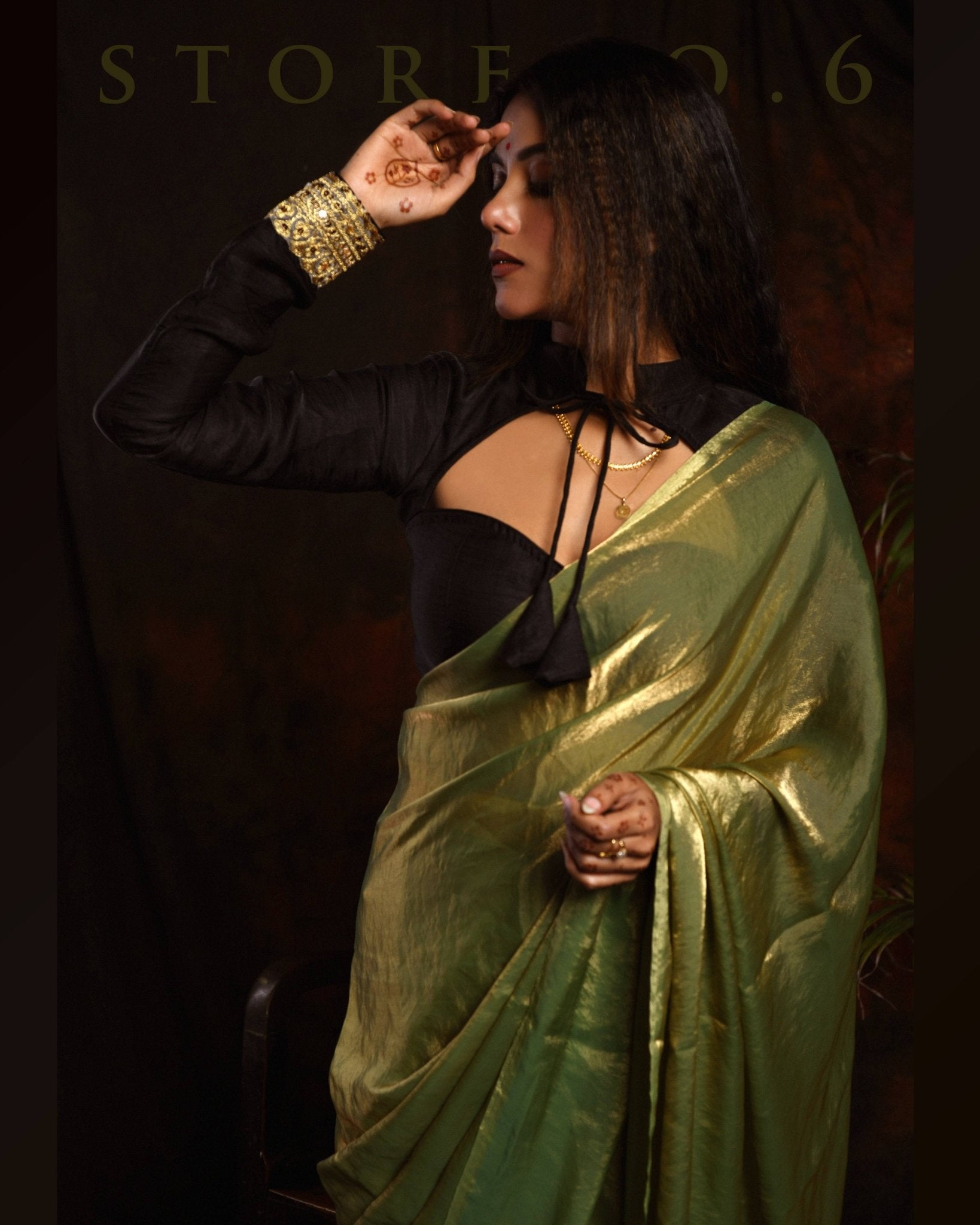 MEADOW WHISPER SAREE WITH 60'S BABE BLOUSE