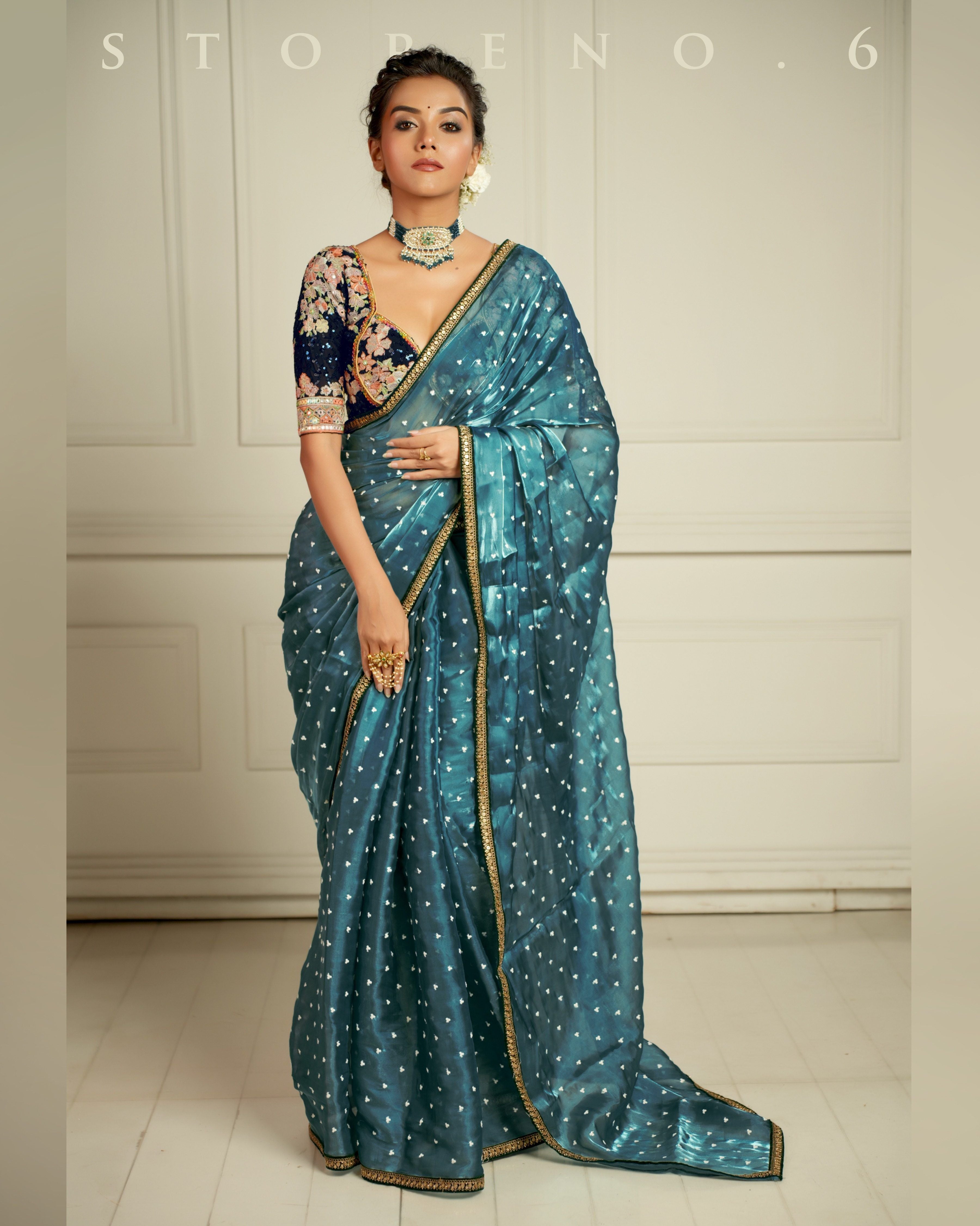 THE SAPPHIRE AFFAIR SAREE WITH NEELI AFSOON BLOUSE