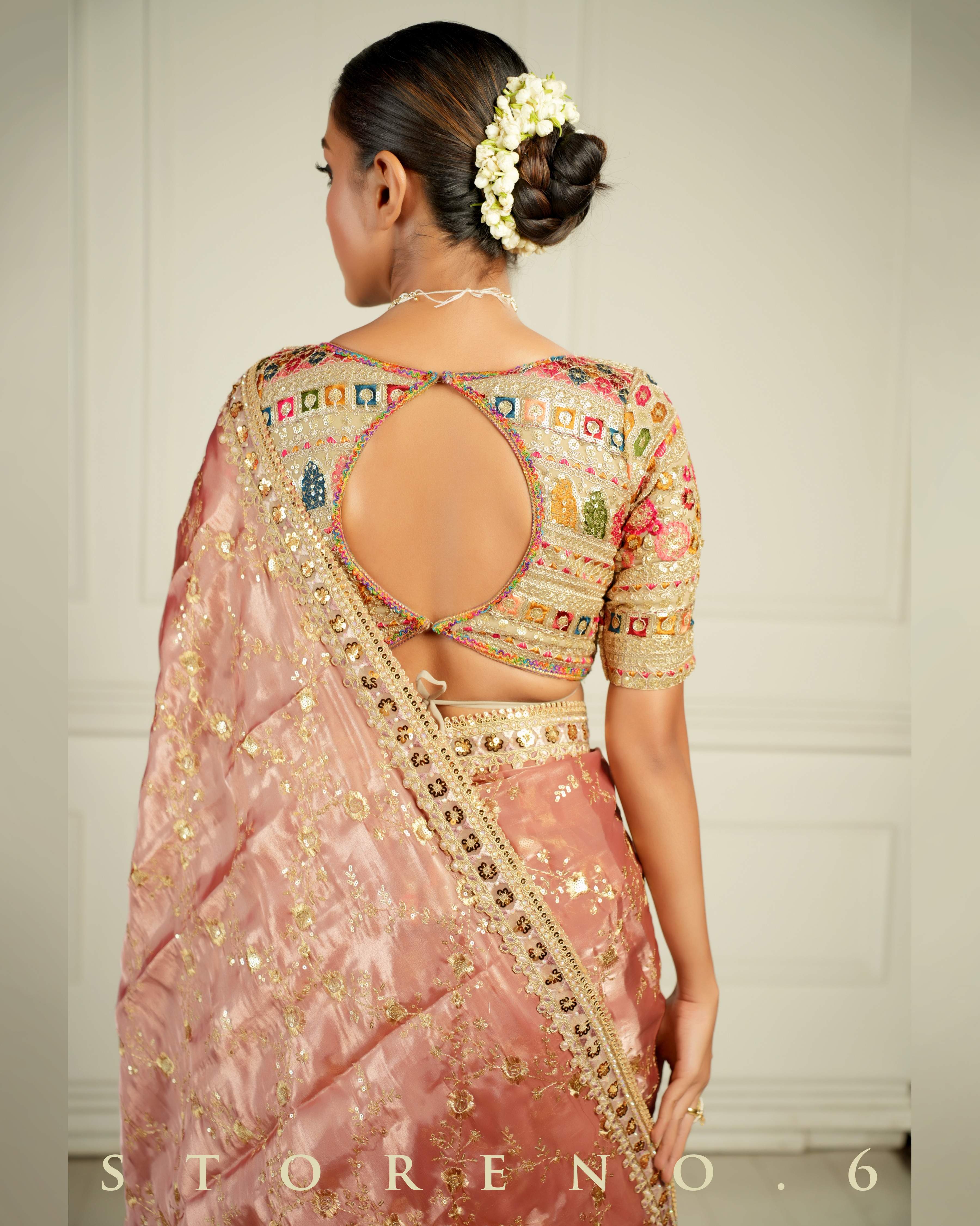 THE CHARM OF THE CORALS SAREE WITH GUL KAARI SURMAI BLOUSE