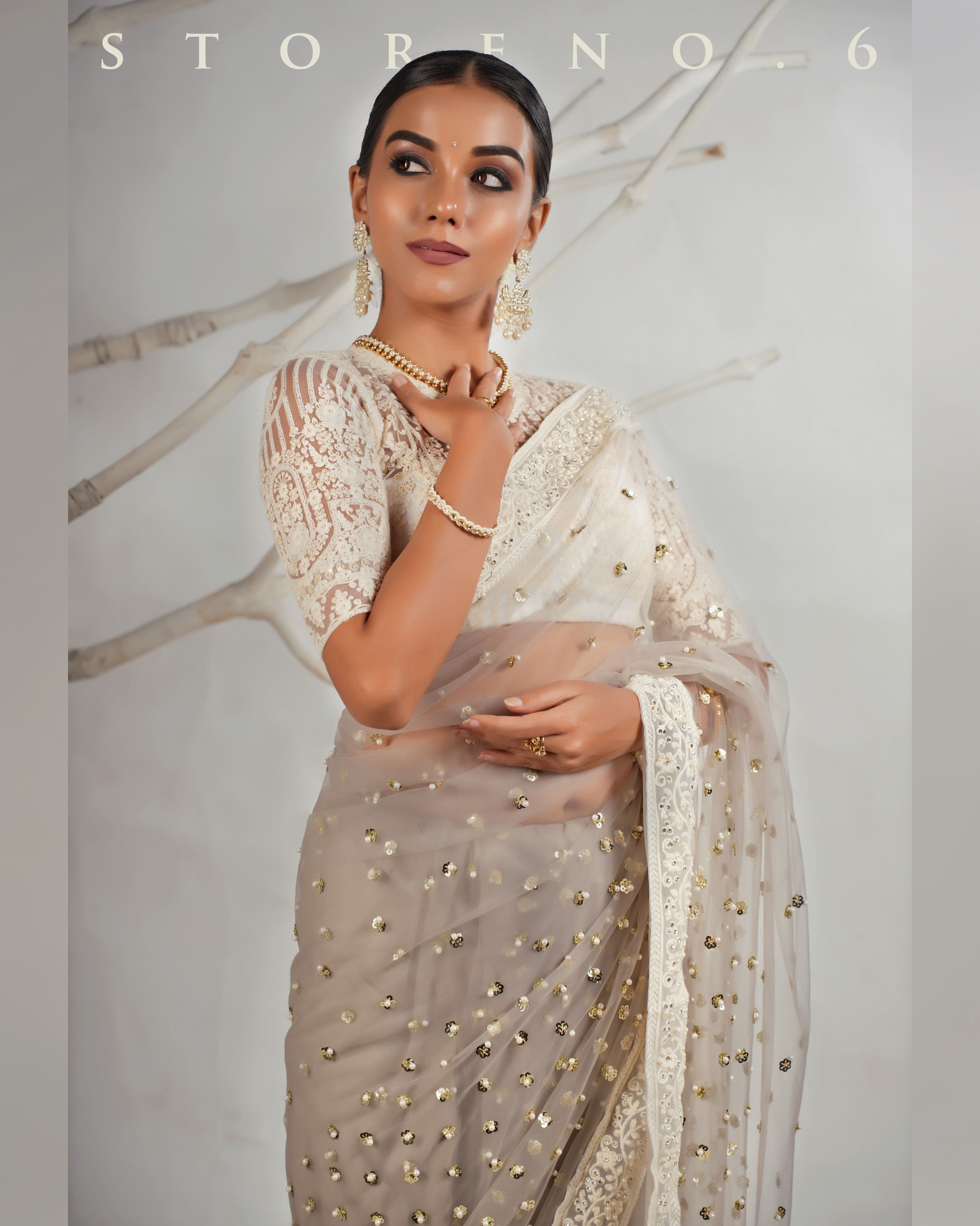 THE AGELESS ASH SAREE WITH CHAANDNI CLASSIC BLOUSE