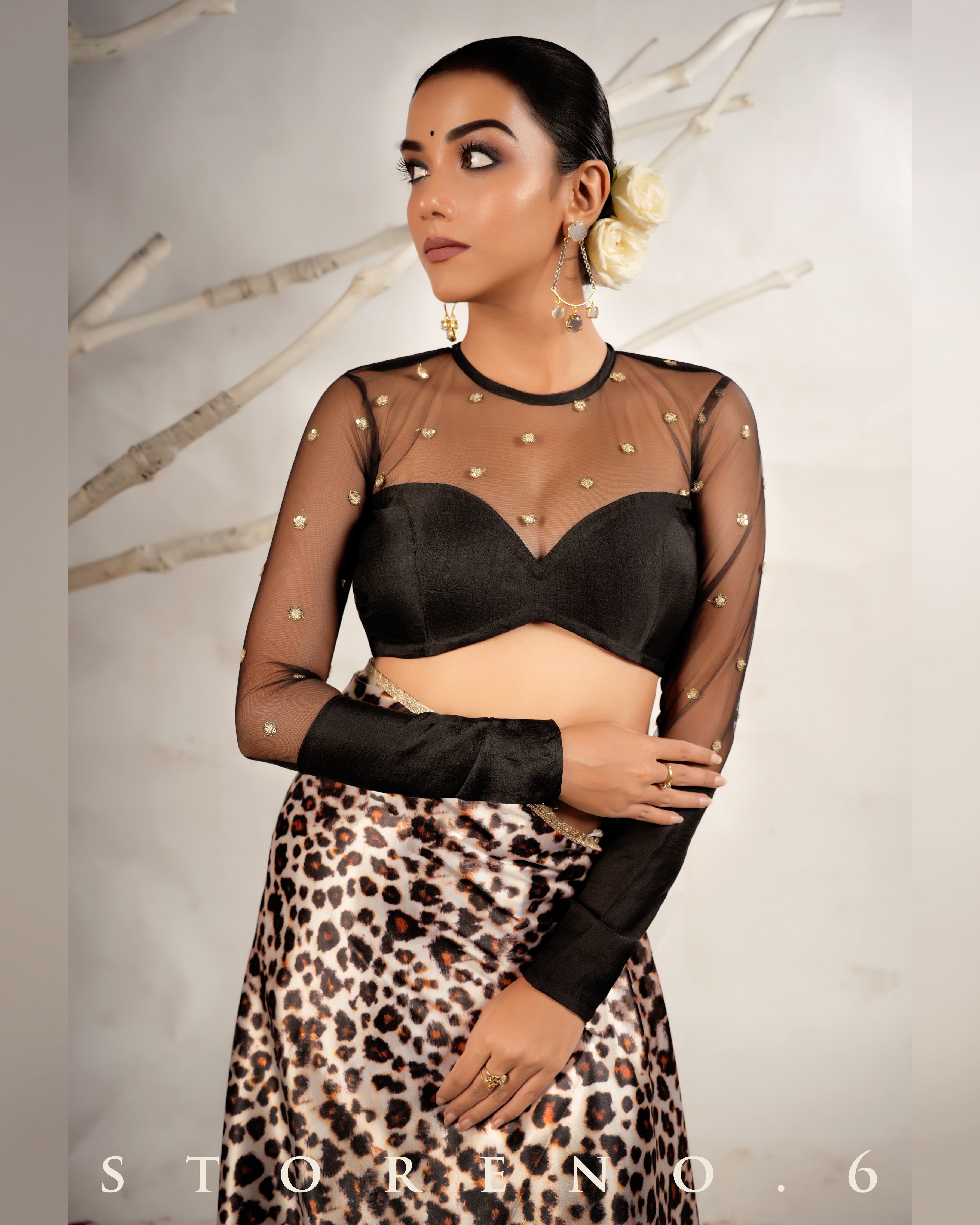 THE LEOPARD LUXURY SAREE WITH THE PERFECT POISE BLOUSE