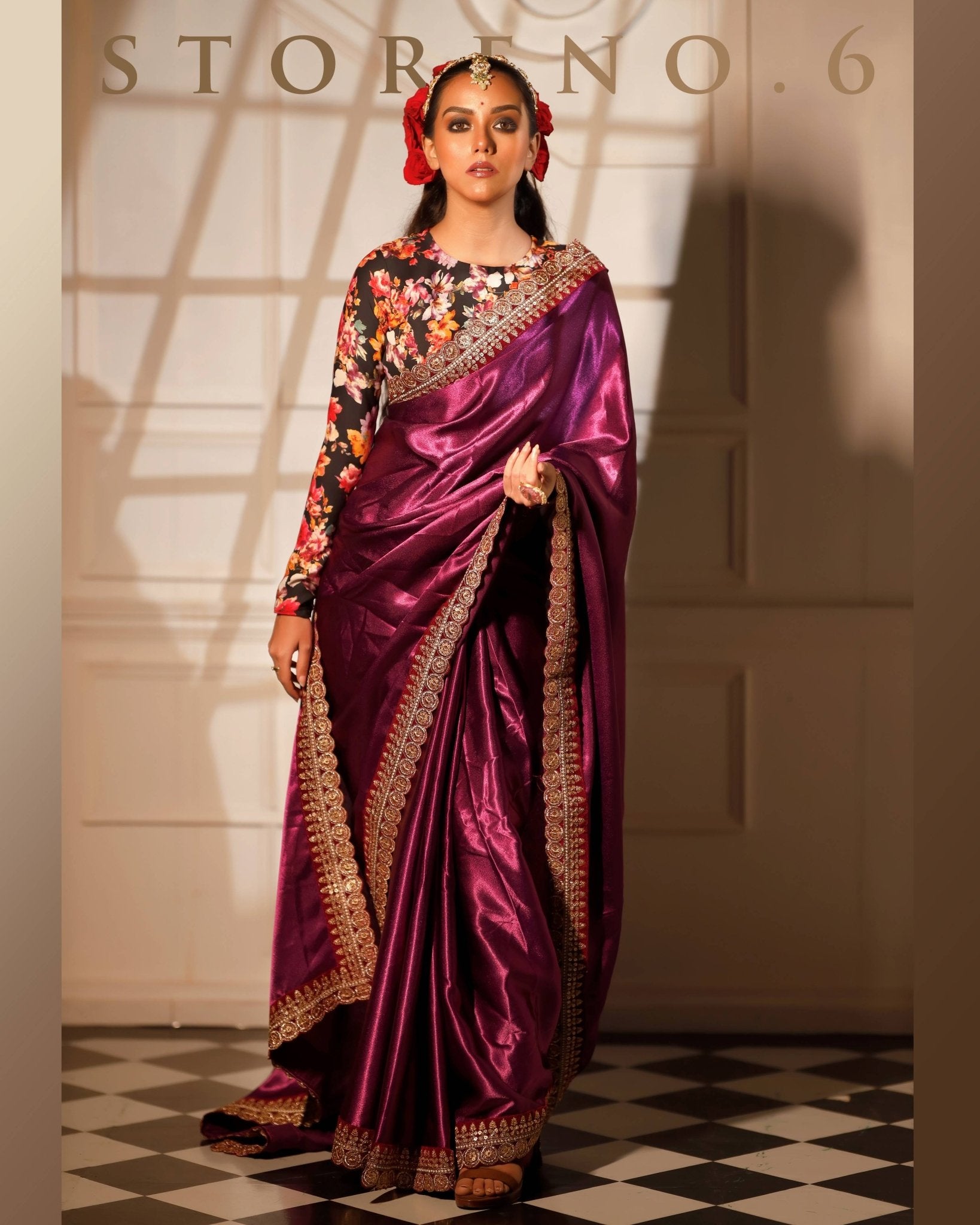 MAGICAL MULBERRY READY-TO-WEAR SAREE AND BLOUSE SET