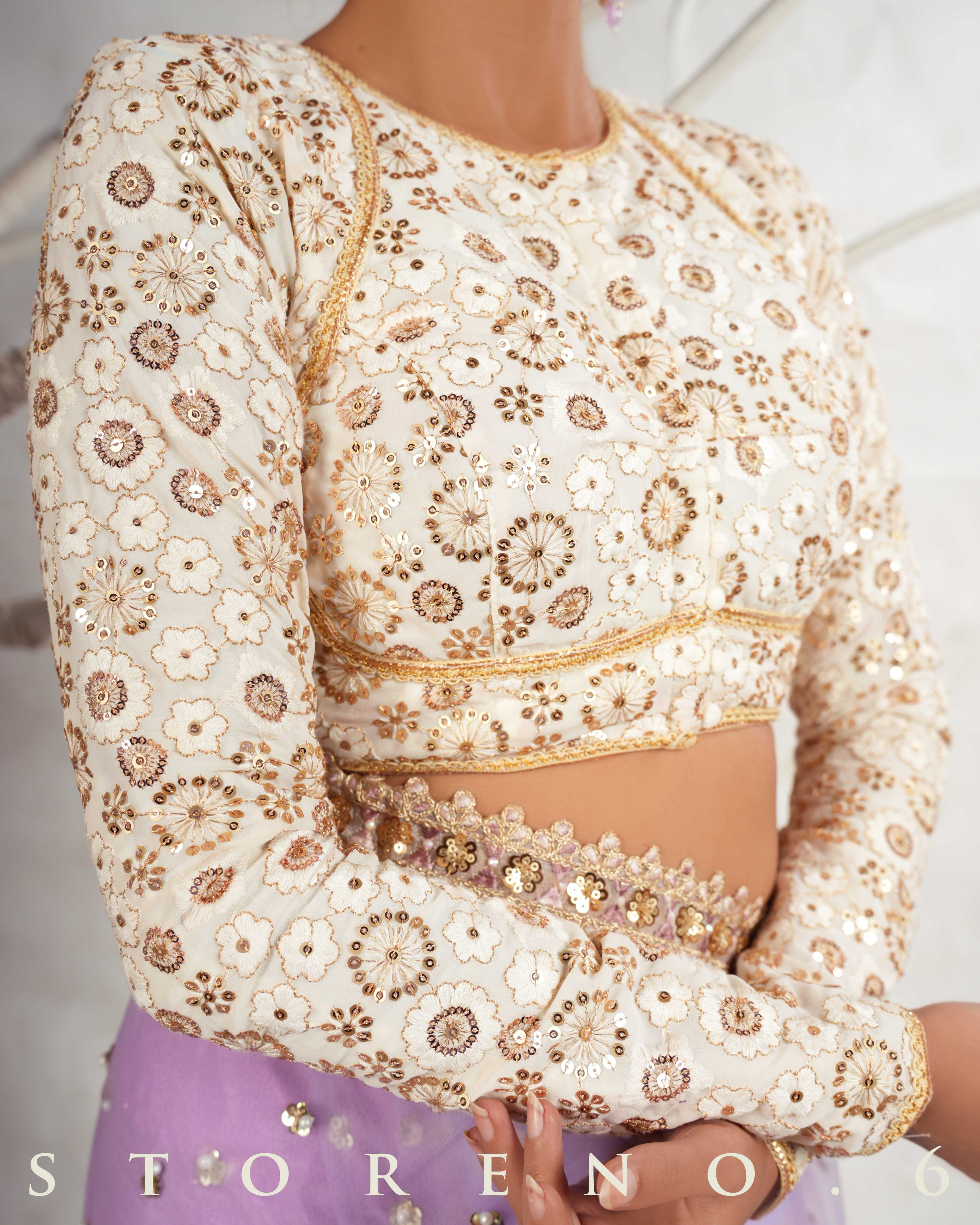 THE LILAC LUXURY SAREE WITH THE DAISY DESIRE BLOUSE