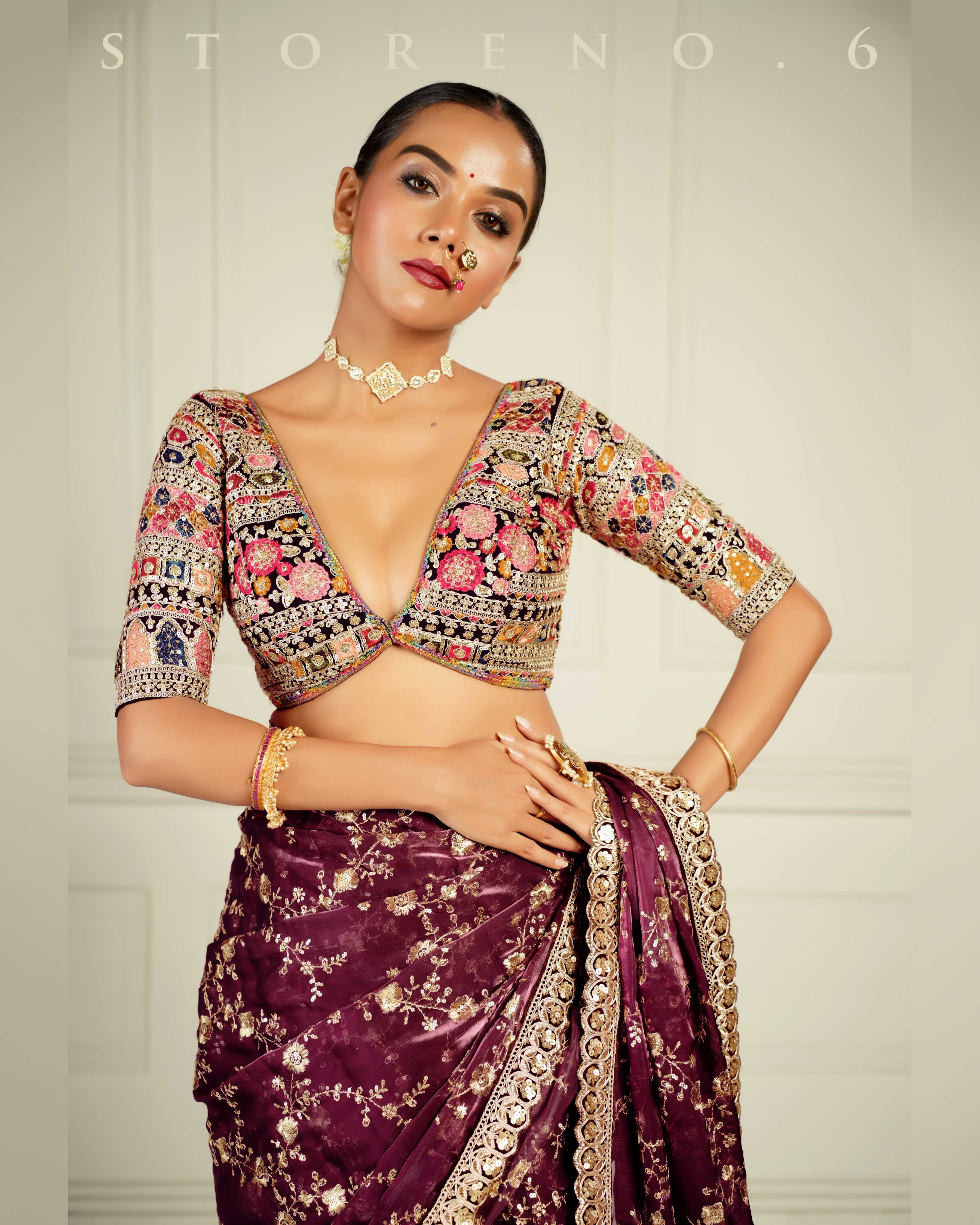 FROM THE VINEYARD SAREE WITH GUL KAARI SIAH-X BLOUSE